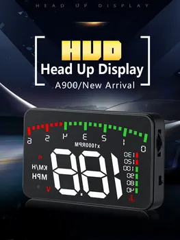 A900 HUD (Head-up Display OBD Porta Pieslēgumu Apsardzes Signalizācijas 5 līmeņu Spilgtuma Pielāgošanas Auto Piederumi