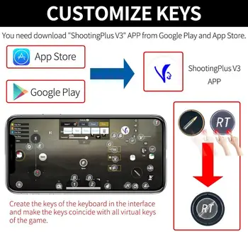 IFYOO Bluetooth Tastatūru un Peli, Kontrolieris(Pārveidotājs būvēt)iPhone/iPad ar iOS/Android OS Mobilajām Spēļu PUBG/Call of Duty