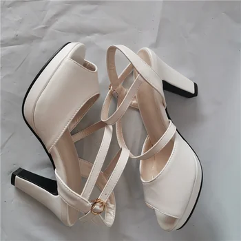 Vasaras Sieviešu Sandales 2020. Gadam Seksīgas augstpapēžu kurpes Gladiatoru Sandales Sieviešu Modes Cross-neizšķirts Sexy Peep Toe Balta, Rozā, Bēša Dāmas Kurpes