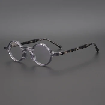 Roku Darbs Acetāts Apaļas Brilles Rāmis Vīriešu Retro Apļa Optisko Recepšu Brilles Sievietēm Tuvredzība Nerd Pārredzamu Brilles