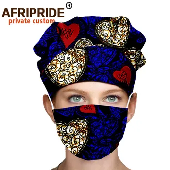 Āfrikas Modelis Ankara Drukāt Sunīti Sievietēm Naktī Gulēt Klp Galvas apģērbi Dāmas Headwrap Matu Cepuri Atbilstu Drukas Maska 2 Gabals A20H012