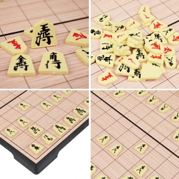 Japānas Shogi Magnētisko Salokāms Japānas Šaha Spēle, galda Spēle Puzzle Rotaļlieta 25 x 25cm Q1FF