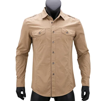 Pavasara, rudens vīriešu krekls Militāro Gaisa Spēku pilots krekls mens tīrtoņa krāsu slim krekls ar garām piedurknēm liela izmēra Zīmola apģērbi