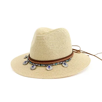 Pieaugušo ceļojumu uz piejūras modes elegants džeza cepuri austi saules cepuri, pludmales cepure HA92