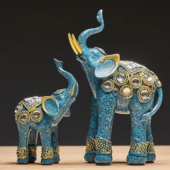 Radošā Sveķu Dzīvnieku Modelis Statuja Home Decoration Accessories Indijas Stila Zilonis Statuetes Biroja Galda Dekoratīvās Kāzu Dāvanu
