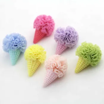 20pcs/daudz Kombināciju krāsu, 3.2*2.5 cm Ziedu Bumbu, saldējums Bērniem, Matu Aksesuāri un DIY handmde Mākslīgie Ziedi