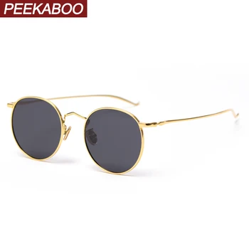 Peekaboo retro stila metāla apaļas saulesbrilles vīriešiem zelta rāmis vīriešu, saules brilles polarizētās sievietes ir 2021. vasaras uv400 melns brūns