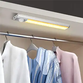 3 Krāsas Intensitāti PIR LED Kustības Sensors, Gaismas USB Lādējamu Skapis, drēbju Skapis, Gulta Lampas LED Saskaņā ar ministru Kabineta Nakts Gaisma