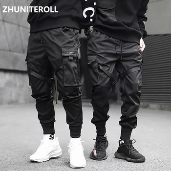 Ir 2021. Bikses Vīriešu Joggers Bikses Multi-kabatas, Elastīga Vidukļa Harēma Bikses Vīriešu Hip Hop Streetwear Treniņbikses Zīmuli Bikses Techwear