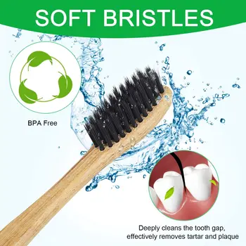 10pcs Bambusa zobu Suka Komplekts Pieaugušo Dabas Bioloģiski Mutes Veselības Eco-Friendly Koka Suku Soft BPA Free Kokogles Sariem