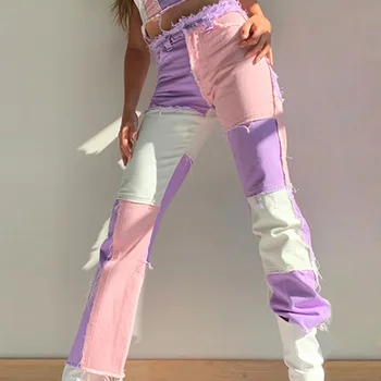 Augstas Starām. Jeans Sieviešu Ikdienas Ilgi Trouses Dāmas Lupatu Modes Džinsa Bikses, Capri Kabatas Streetwear 2020