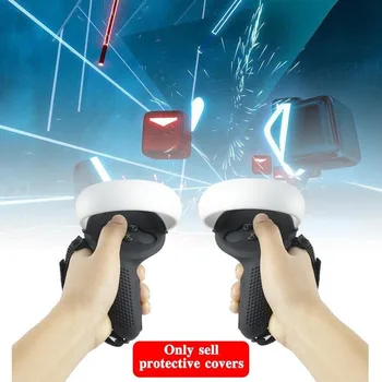 1pair VR Apstrādāt Nulles Pierādījumu Soft Touch Kontrolieris ar slapju ceļu Segums Triecienizturīgs Anti Slip Roktura Rokas Siksna, Lai Oculus Quest 2