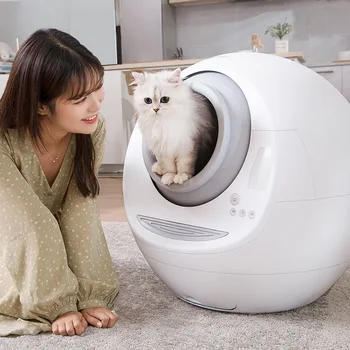 Kaķu Tualetes Automātiskā Pašattīrīšanās Pakaiši Kastē Smart Slēgtā Kaķu Smilšu Rotācijas Mācību Noņemams Bedpan Mājdzīvnieki Piederumi