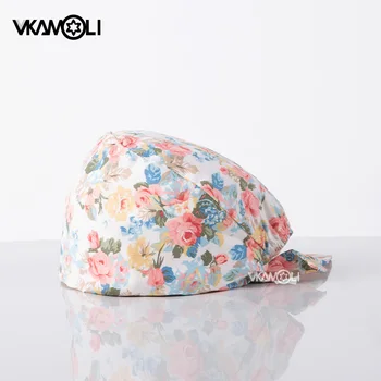 Muitošanas Augstas Kvalitātes Ziedu Iespiestas krūmāji vāciņi Sieviešu skrubji cepuri Elastīgs Vāciņi