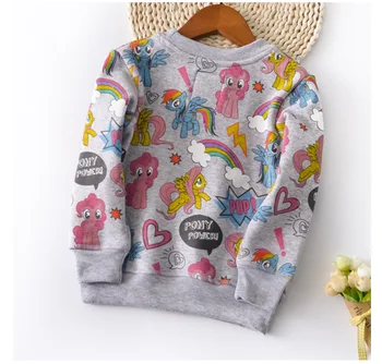 2019. gada Pavasarī Bērniem Meitene Zēnu Hoodies T-krekls Bērnu O-veida kakla Karikatūra Unicorn Vilnas, Bieza, Varavīksnes Outwear Topi bērniem sporta Krekli