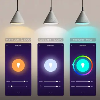 4gab WiFi Smart Spuldzes E27 LED RGB Lampas Tālvadības pults +balss kontroles Iekštelpu Mājas Dekori Spuldzes Darbu ar Alexa/Google Home