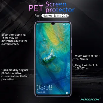 Huawei Mate 20 X Screen Protector NILLKIN Pārredzamu Super Dzidrs /Matēts Mīksto PET Aizsargājošu Plēvi, Lai Huawei Mate 20X