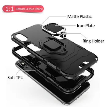 Tālruņa Turētājs Pirksta Gredzenu, Lai Xiaomi Mi 8 Lite Gadījumā Mi 8 Lite Magnēts Bruņas Modes Vāciņu, Lai Xiaomi Mi 8 Lite Telefonu Gadījumā