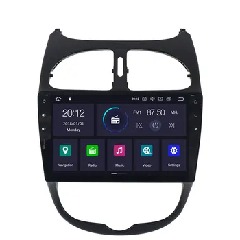 AOTSR px6 Android 10.0 4+64GB Par Peugeot 206 2000-2016 Auto Radio ar DVD atskaņotāju, GPS navigācijas deckless stereo multimediju atskaņotājs