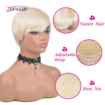 Īss 613 Blondīne Cilvēka Matu Parūkas Melnā Sieviete Brazīlijas Taisni Remy Human Hair Pixit Samazināt Parūkas Lēti Cilvēka Matu Parūkas Pilna