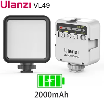 Ulanzi VL49 6W Mini LED Video Biroja Gaismas 2000mAh 5500K Tālummaiņas Apgaismojums Fotografēšanas Apgaismojums U Spilgti Vlog Aizpildīt Gaismas