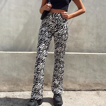 Weekeep Zebra Bikses Dzīvnieku Drukātā Veidā Harajuku Augstas Starām. Bikses Dāmas Gadījuma Streetwear Bikses Sievietēm 