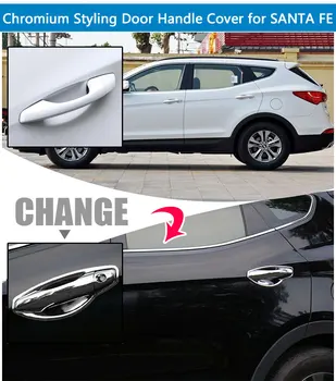 Par Hyundai Santa Fe IX45 Piederumi Chrome Apdare Ārējie Durvju Rokturi Ietilpst 2013 2016 2017 Auto Stils Uzlīmes DM