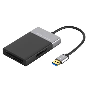6 in 1 Multi Atmiņas Karšu Lasītājs, ABS un Alumīnija Sakausējuma Korpusa PVC Stieple 2 Ports HUB USB 3.0 XQD/TF/Secure Digital Card