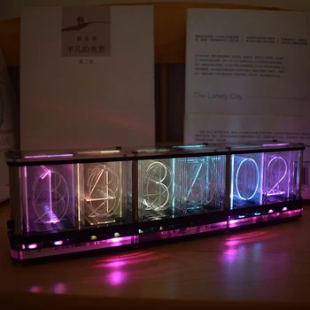 Laiks caurules Mirdzumu caurules Kvazi-spīd caurules pulksteni LED digitālo masīvkoka Ķīniešu nakts gaisma bārs atmosfēra gaismas Spilgtuma regulēšana