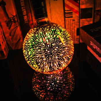 LED Nakts Gaisma 3D Ziemassvētku Lampas Spuldzes Uguņošanas Mājas Iekštelpu Apdare, Apgaismojuma E27 LED Spuldzes Nakts Apgaismojums, Lampas