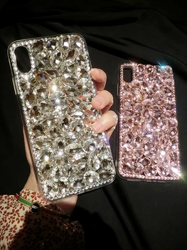 Luksusa Modes Pilnu Bling Crystal Diamond Back Telefonu Gadījumā Vāciņš Samsung Galaxy A10/20/30/40/50/70/80/90 S A21/31/41/51/71