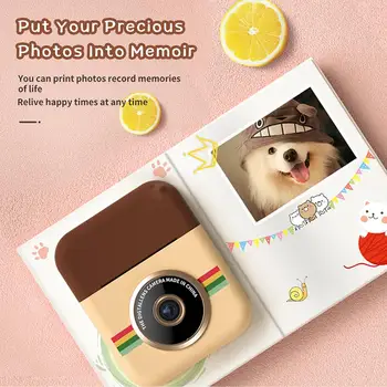 Bērniem Instant Camera Mini Bērnu Izdrukātu Kameras Dual-kameras HD Pikseļi Var Uzņemt Attēlus Un Video Karikatūra Radošā Digitālā Rotaļlietas
