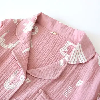 Gudrs vēstuli kokvilnas pidžamas sieviešu pidžamas komplekti Pavasara rudens rievotās kokvilnas mīkstas sievietes sleepwear pijamas mujer 2020