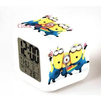 Karstā Pārdošanas Bērniem Multifunctio rotaļlietas Gudrs Pakalpiņš Modinātājpulksteņi LED 7 Krāsu Izmaiņas modinātājpulksteņi digitālo modinātājpulksteņi