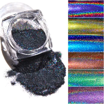 14 Krāsas Spīguļi, Nails Hologrāfiskā Dip Pulveris Uzstādīts Spogulis, Pulēšana Chrome Pigmenti Nail Art Dekorācijas, Lāzeru Žilbinošas Putekļu