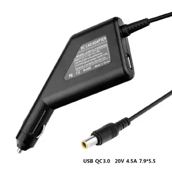 90W 20V 4.5 QC 3.0 USB Portatīvo datoru Auto Lādētājs Lenovo Thinkpad X60 X 61 Z60 Z61 X 200 X300 T60 T61 T400 Mobilais Tablet GPS
