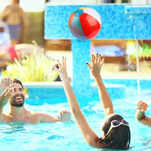 Coogam Piepūšamo Pludmales Bumbu Classic Varavīksnes Krāsu Dzimšanas diena Baseins Puse dod priekšroku Vasarā Ūdens Rotaļu Jautri Spēlēt Beachball Spēle Bērniem