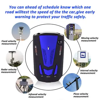 Auto Radaru Detektors Auto 360 Grādu Transportlīdzekļa Ātrums, Balss Trauksmes Signalizācijas Brīdinājuma City/Šosejas Režīms Automašīnas Ātrums Signalizācijas Sistēma, LED Displejs