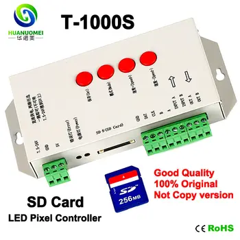 T-1000S SD atmiņas Kartes LED Pikseļu Kontrolieris;DC5-24V;SPI Signāla Jauda,Maks 2048Pixels;Atbalsta WS2801,LPD6803,WS2811,TM1804,LPD8806 utt.
