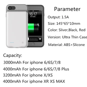 Power Bank Lietā Par iPhone 11 Pro Max XR XS Max Ultra Plānas Akumulatora Lādētāja Vāciņš iphone 12 Pro Max 6 7 8 Plus SE 