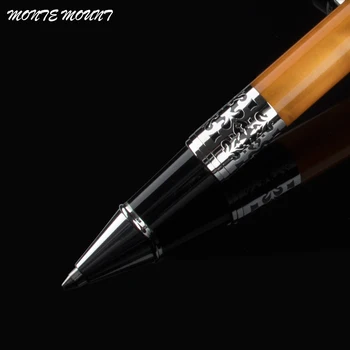 Deluxe Baoer sērija, oranžā un sudraba MONTE MOUNT Rollerball Pildspalvu kancelejas preces izpildīt rakstīšanas pildspalva