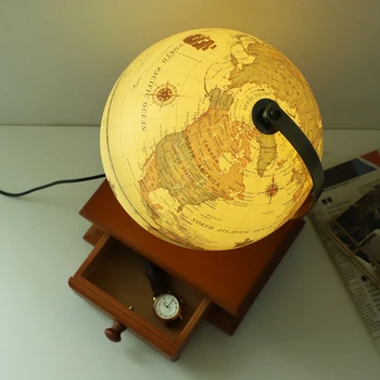 20cm Pasaules Zemes Globuss Karte Ģeogrāfija LED Izgaismotas uz galda Dekorēšana Home Office Skolu Audzēkņu Dāvana