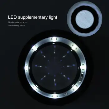 Mērīšanas 10X Lupa Stāvēt Mēroga Lupa ar LED Gaismas Palielināmā Stikla, Optiskā Stikla Lēcu Rotaslietas Lupa Pārbaudes Rīks