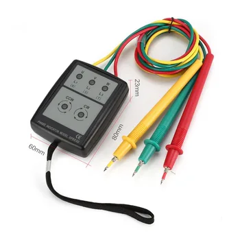 SP8030 3 Fāzes Rotācijas Testeri Digitālie Fāzes Indikators Detektoru LED Svilpe Fāžu Skaitītāju Sprieguma Testeris 200V-480 v nominālās vērtības AC