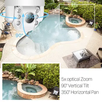 Super Mini 2.5 Collas PTZ Ātrums Dome WIFI IP Kameras 1080P Āra 5X Zoom / 4mm Fiksētu Objektīvu Bezvadu Kameras IS 60m divvirzienu Audio