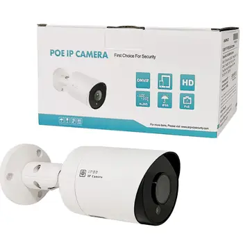5MP Bullet POE IP Kamera, Iebūvēts Mikrofons, SD Kartes Slots CCTV Drošības CCTV Kameras IP66 Nakts Redzamības H. 265 ONVIF P2P