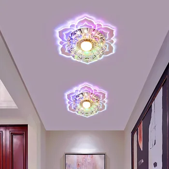 LED eju gaismas ziedu formas kristāla prožektori downlights iegulto griestu radošo koridors, dzīvojamā istaba, guļamistaba WF1016