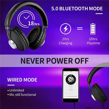 SODO SD-1007 Bluetooth Austiņu Pār-Auss Vadu Bezvadu Austiņas Bluetooth 5.0 Stereo Austiņas ar Mic Atbalsta TF Karti