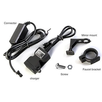 Dual USB Ports, 12V Ūdensizturīgs Motociklu Motocikla Stūres Lādētāju 5V 1A/2.1 Adapteris, Barošanas Ligzda Mobilais Tālrunis