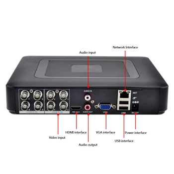 Gadinan 5in1 5M-N XVI Drošības CCTV DVR 4CH 8CH 5MP AHD DVR H. 265 Hibrīda Video Recorder AHD TVI CVI Analog IP Kameras Onvif